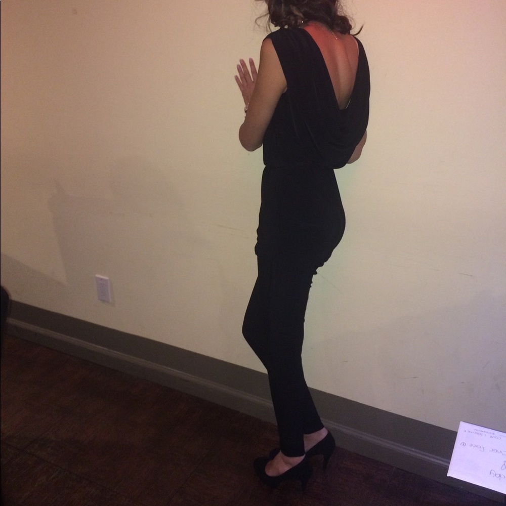 Black open back jumpsuit